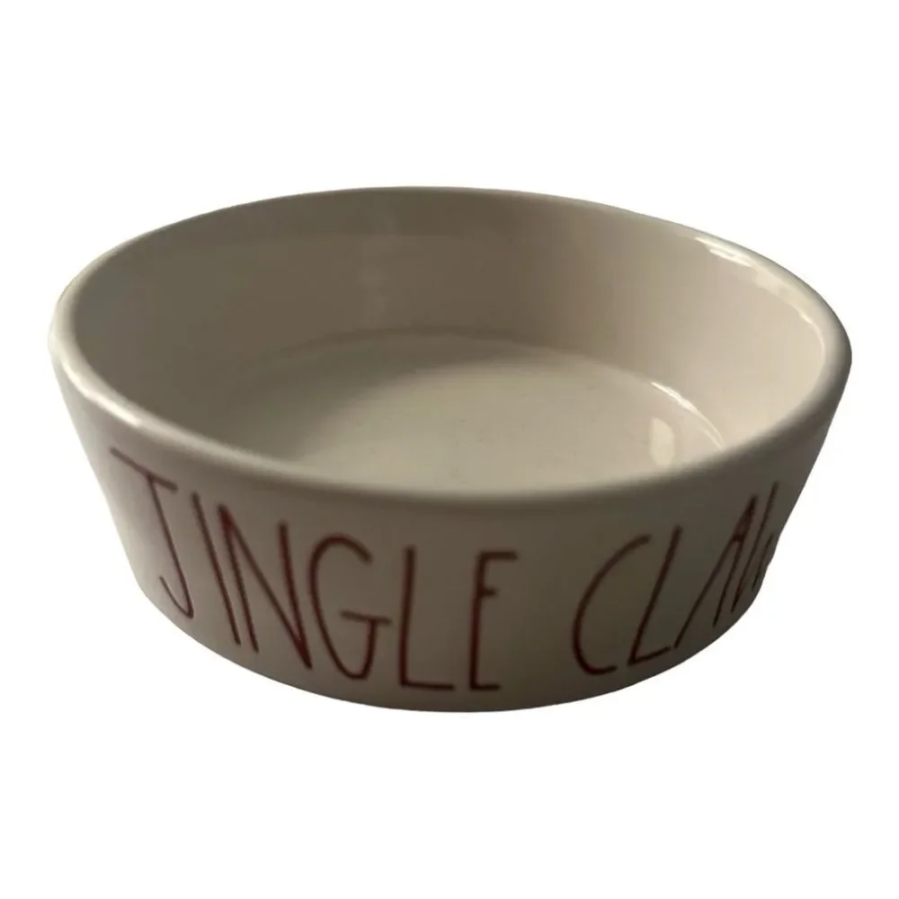Rae Dunn Jingle Claws Pet Bowl Holiday‎ Dog Cat Dish Christmas Decor